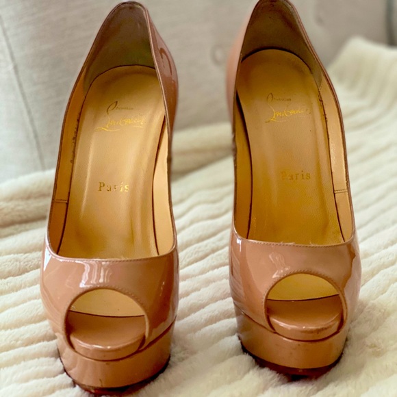 Christian Louboutin Womens Nude Lady Peep 150 - Picture 2 of 5